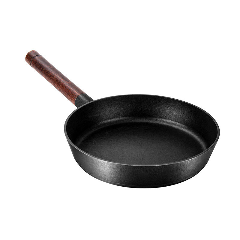 ODM Cookware Induction Stir Fry Pan Pressure Casting Round Bottom With 17cm Handle